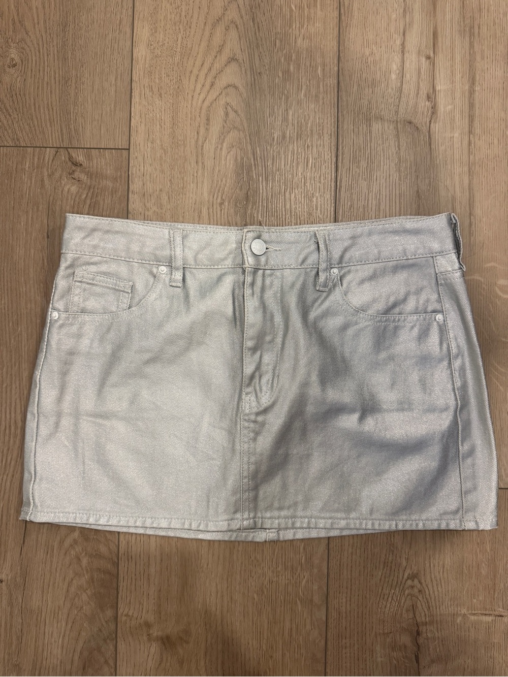 PacSun Metallic Silver Mini Skirt